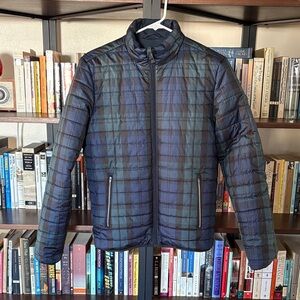 Brooks Brothers Men's Navy and Forest Green Reversible Puffer Jacket